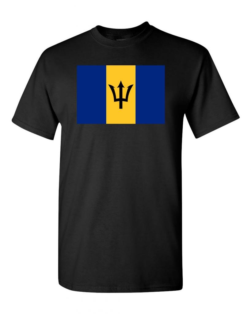 Barbados Flag T-Shirt for Adults - Comfortable Cotton DT Tee - Perfect for Travel, Parties & National Pride