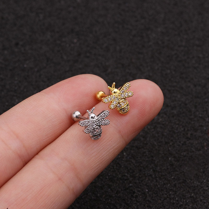 20G Cartilage Bumble Bee Conch Earrings - Handmade Boho Dangle Earrings for Women | Perfect for Beach Parties, Summer Festivals & Boho Fashion (HSPJ1946)