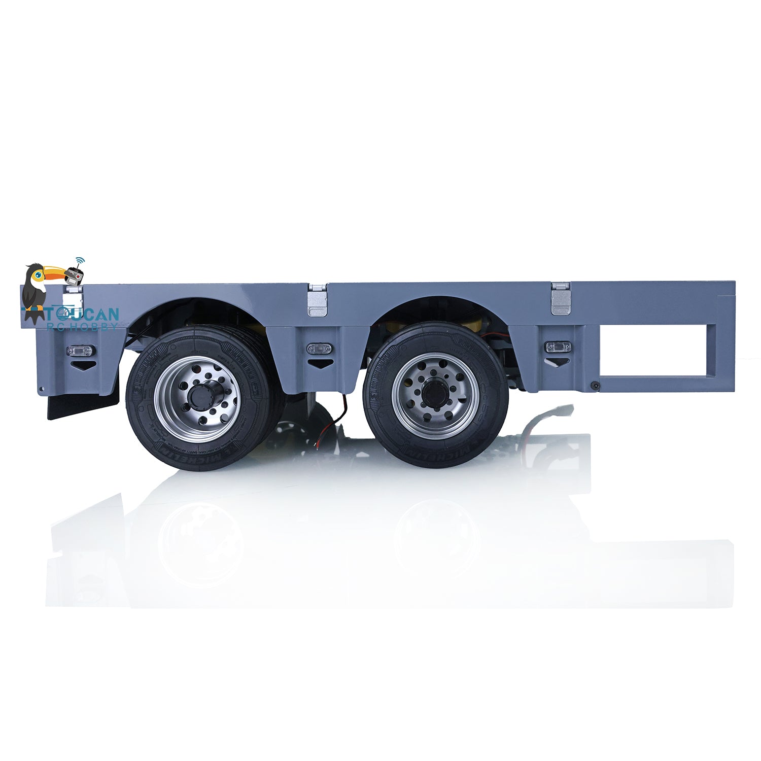NOOXION 1/14 Scale CNC Metal Heavy Duty 5-Axle Steering Trailer with 1-Axle Module for RC Tractor Truck DIY Car Model - Remote Controlled Construction Vehicle for Off-Road Play and Professional RC Enthusiasts