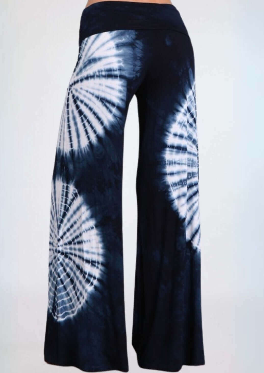 Stylish Nautical Navy Tie Dye Palazzo Pants for Women | Made in USA | Perfect for Beach Vacations, Summer Outfits & Boho Fashion