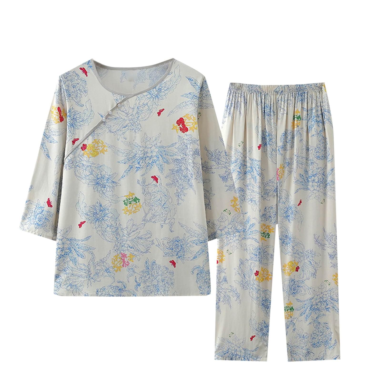 Women's 3/4 Sleeve V-Neck Pajama Set - Soft 2-Piece Lounge Sleepwear for Summer & Nightwear | Cozy Home Wear, Sleep Comfort, Relaxing Evenings