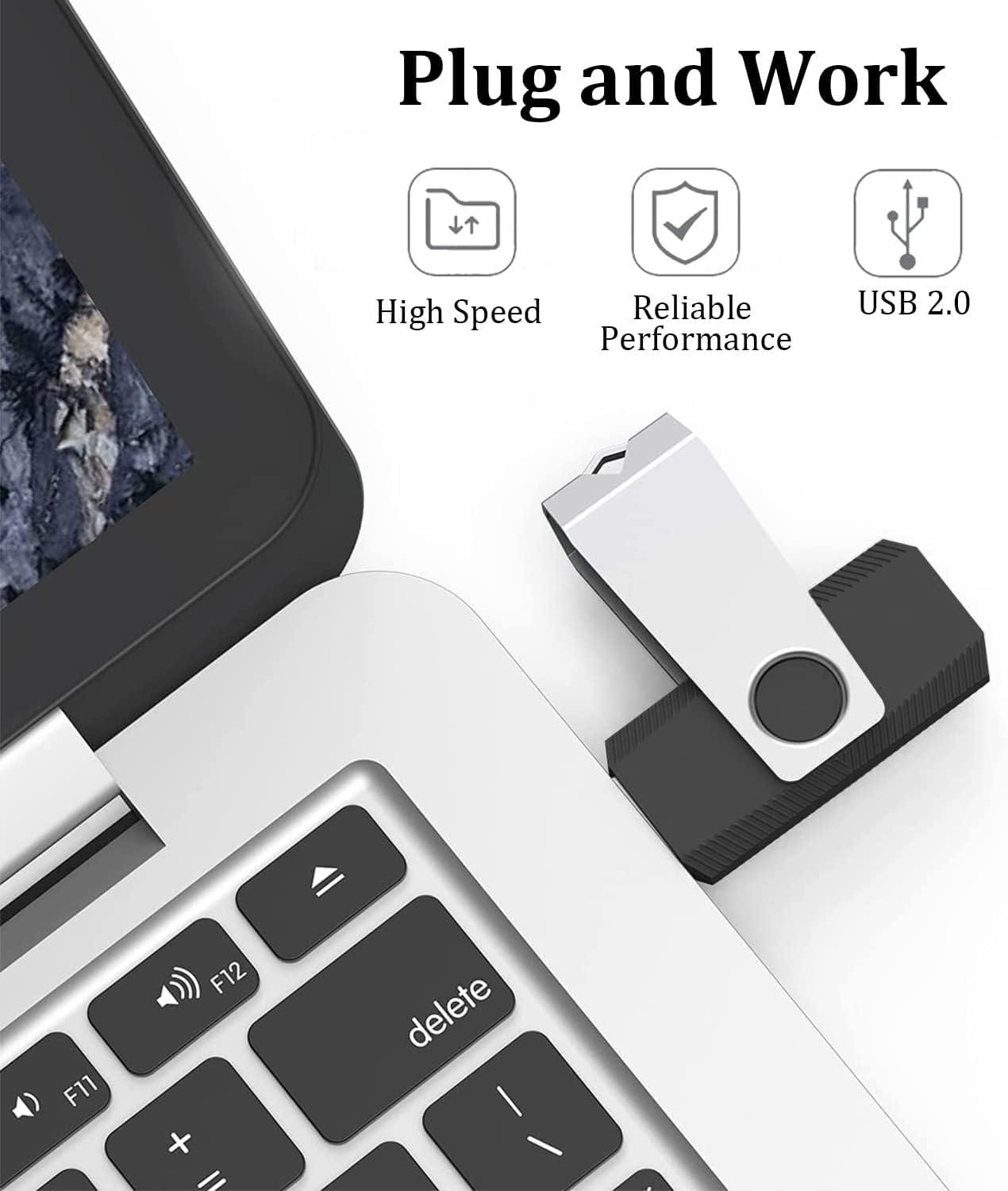 2-Pack 1GB USB 2.0 Flash Drives with LED Light & Lanyard - Black & Blue for Data Storage & Backup