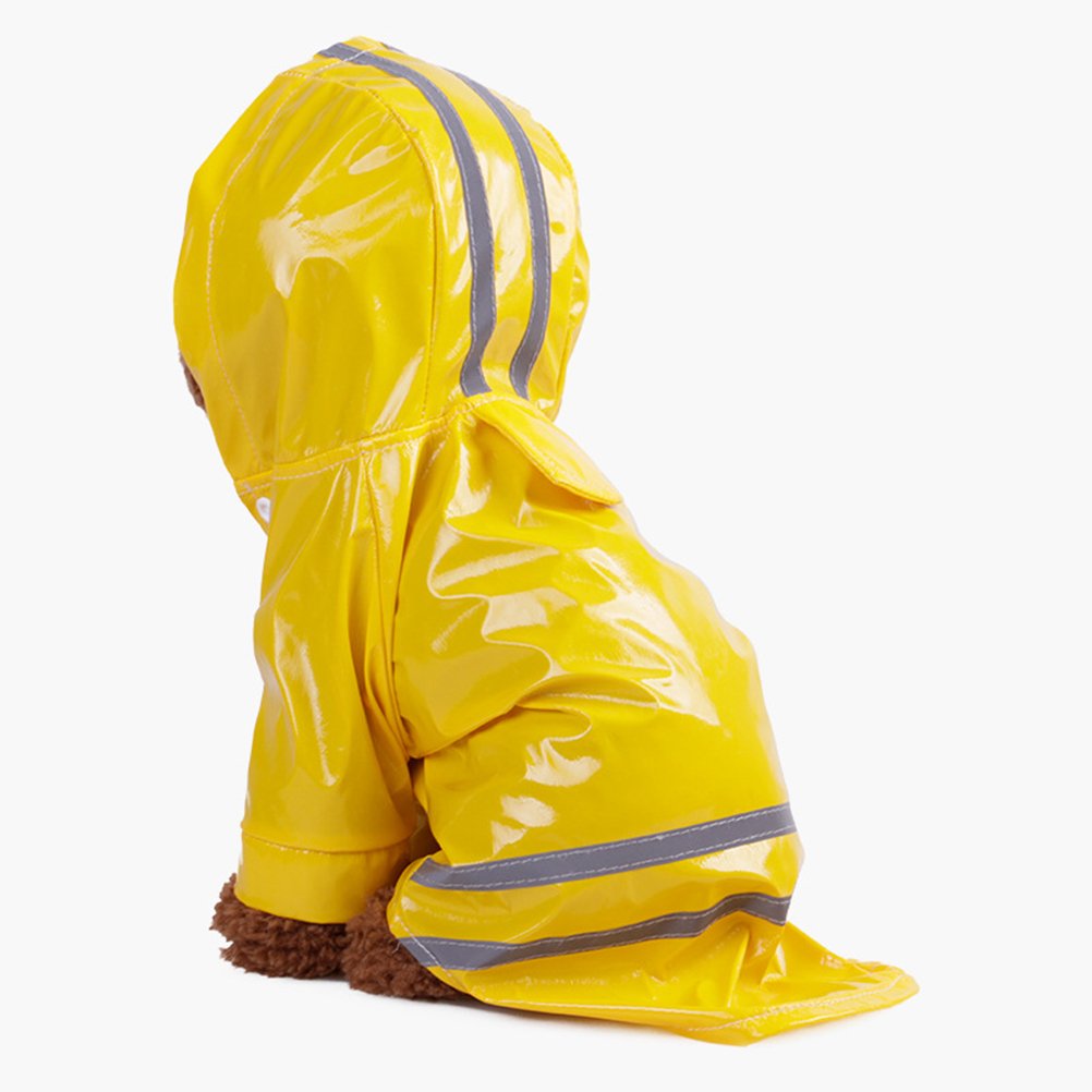Waterproof Reflective Dog Rain Jacket with Hood - Yellow Size M for Puppies - Perfect for Outdoor Walks & Rainy Day Adventures