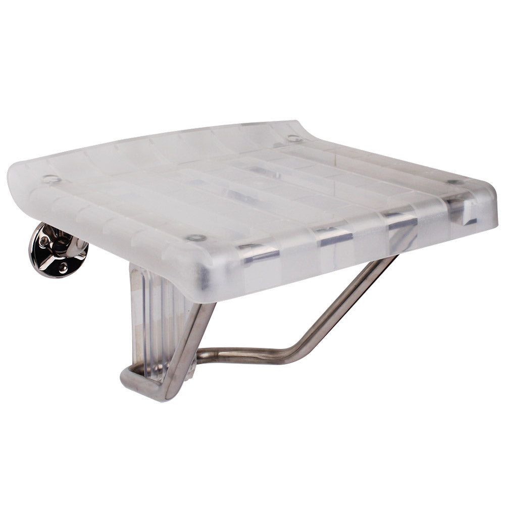 DreamLine Folding Shower Seat - Sturdy Plastic Bath Bench for Elderly & Disabled - Non-Slip Shower Chair for Safe Bathing - Perfect for Small Bathrooms & Walk-In Showers
