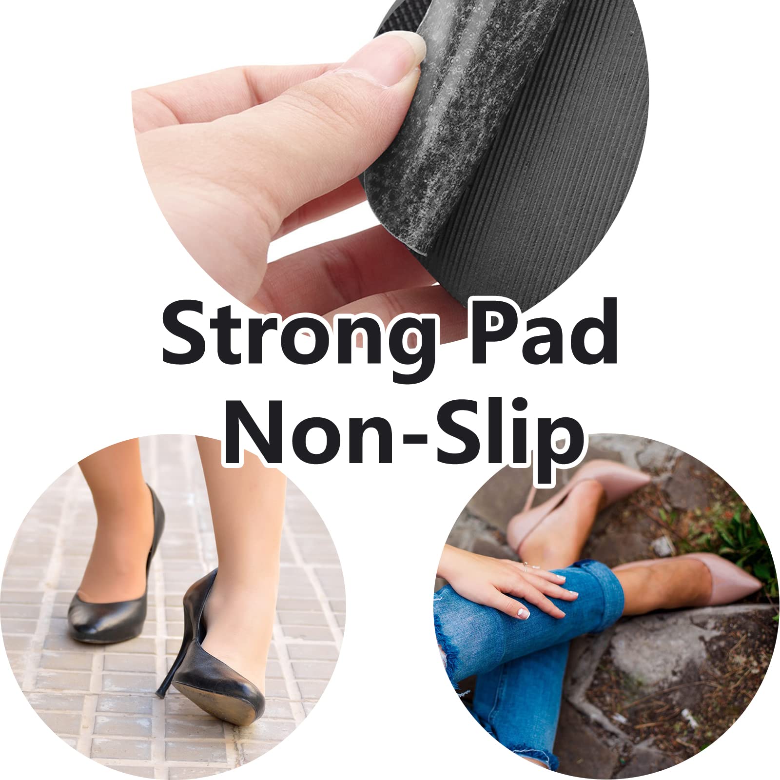 24Pcs Non-Skid Shoe Pads - Self-Adhesive No Slip Grips for High Heels & Boots | Wear-Resistant Rubber Sole Pads for Men & Women | Perfect for Flats, Dress Shoes & Work Boots | Reduce Noise & Prevent Falls on Slippery Surfaces