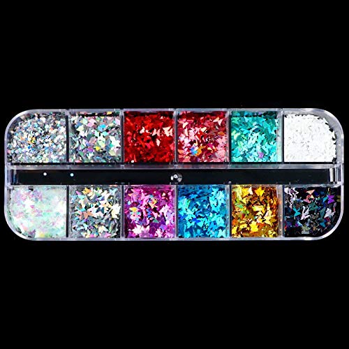 3D Ultrathin Sequins Nail Art Glitter - 1/2/3mm Mixed Paillettes for DIY Nail Decor