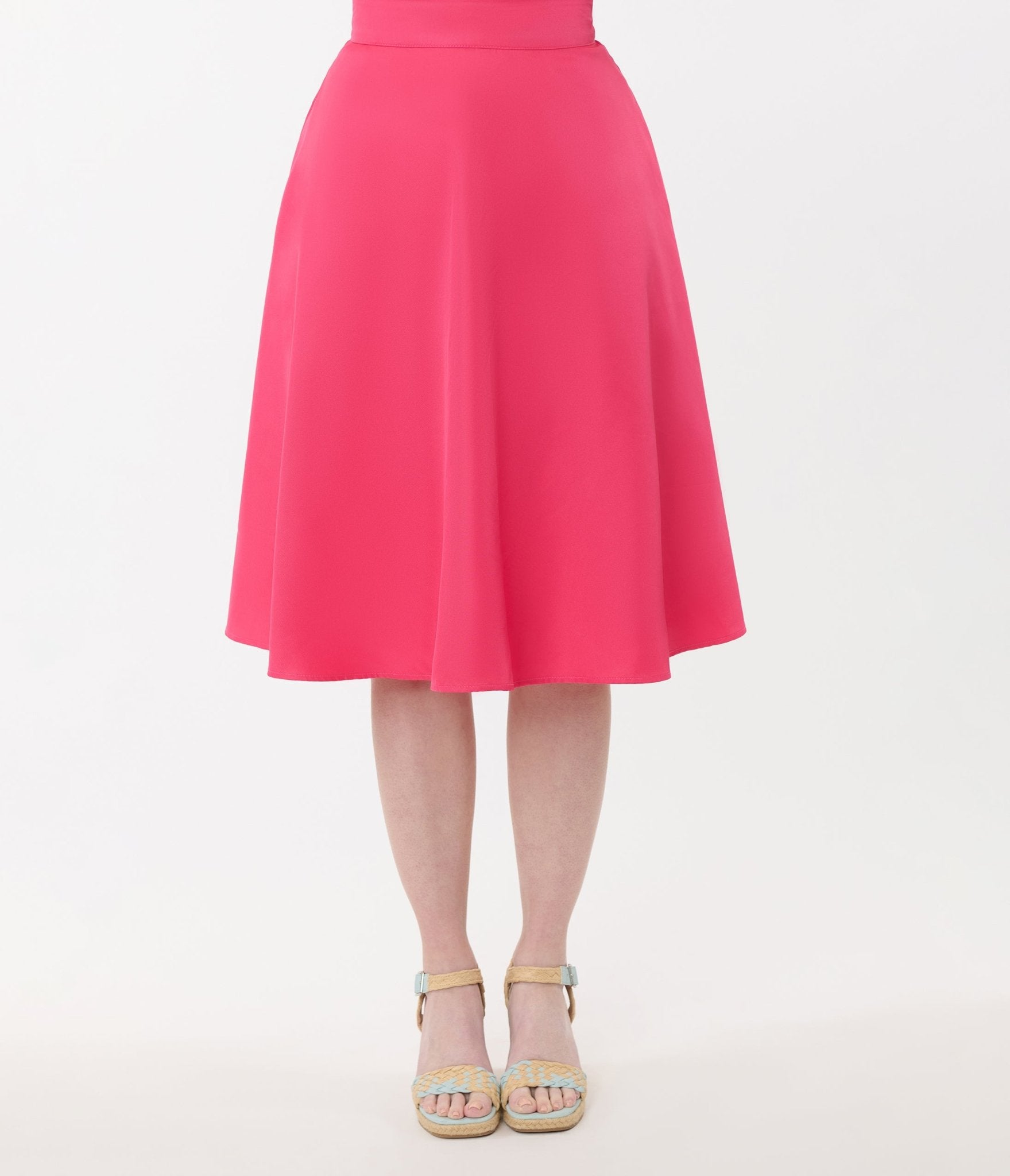 Vintage 1950s Hot Pink High Waist Vivian Swing Skirt - Retro Pin Up Style Skirt for Women - Perfect for Swing Dancing, Vintage Parties & 50s Themed Events