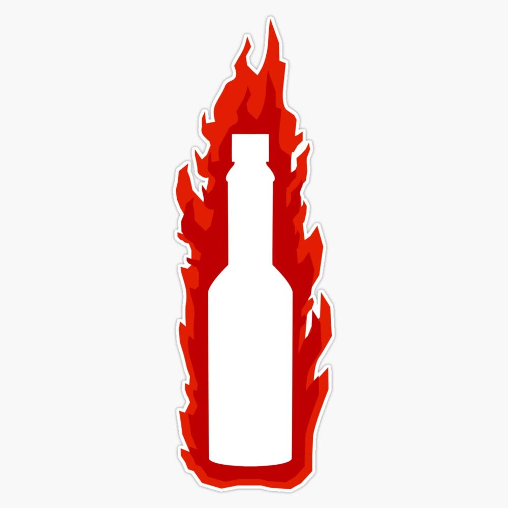 Spicy Hot Sauce Shaped Vinyl Bumper Sticker - 5 Inch Waterproof Decal for Cars, Laptops & Coolers - Perfect for Food Lovers & Hot Sauce Enthusiasts