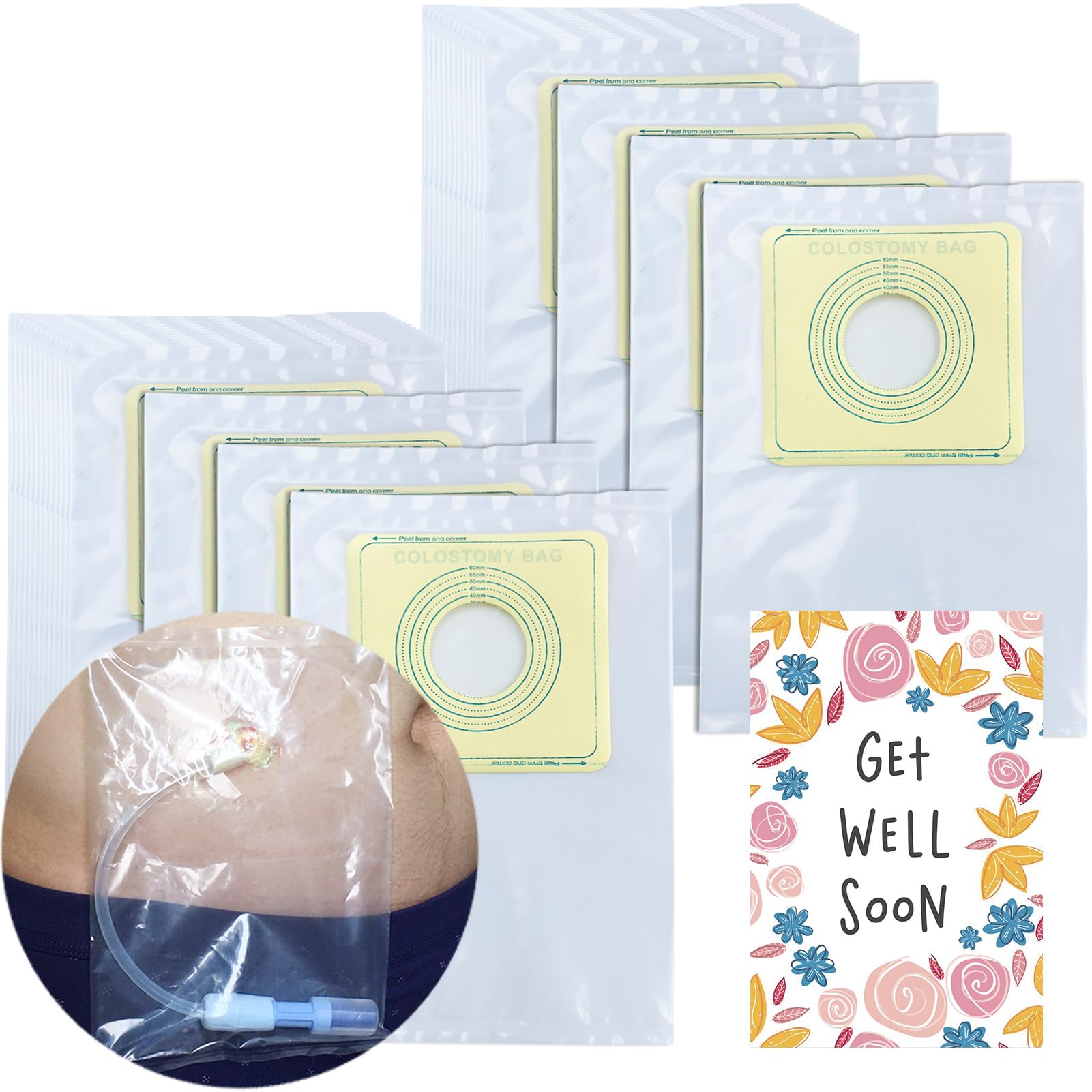 Waterproof Peritoneal Dialysis Shower Pouch - PD Catheter Port Protector Cover for PEG Feeding Tube & G-Tube Holder - Ideal for Bathing, Swimming & Daily Activities (Pack of 50)