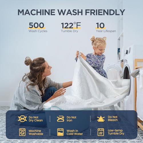 Silver-Infused Bamboo Rayon Waterproof King Mattress Protector - Hypoallergenic, Odor-Free & Breathable 3D Air Quiet Bed Cover for 6