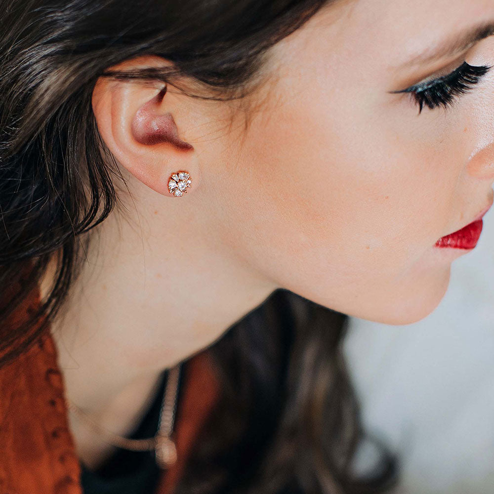Simply Brilliant Rose Flower Earrings – Elegant Floral Jewelry for Women | Perfect for Weddings, Parties & Special Occasions
