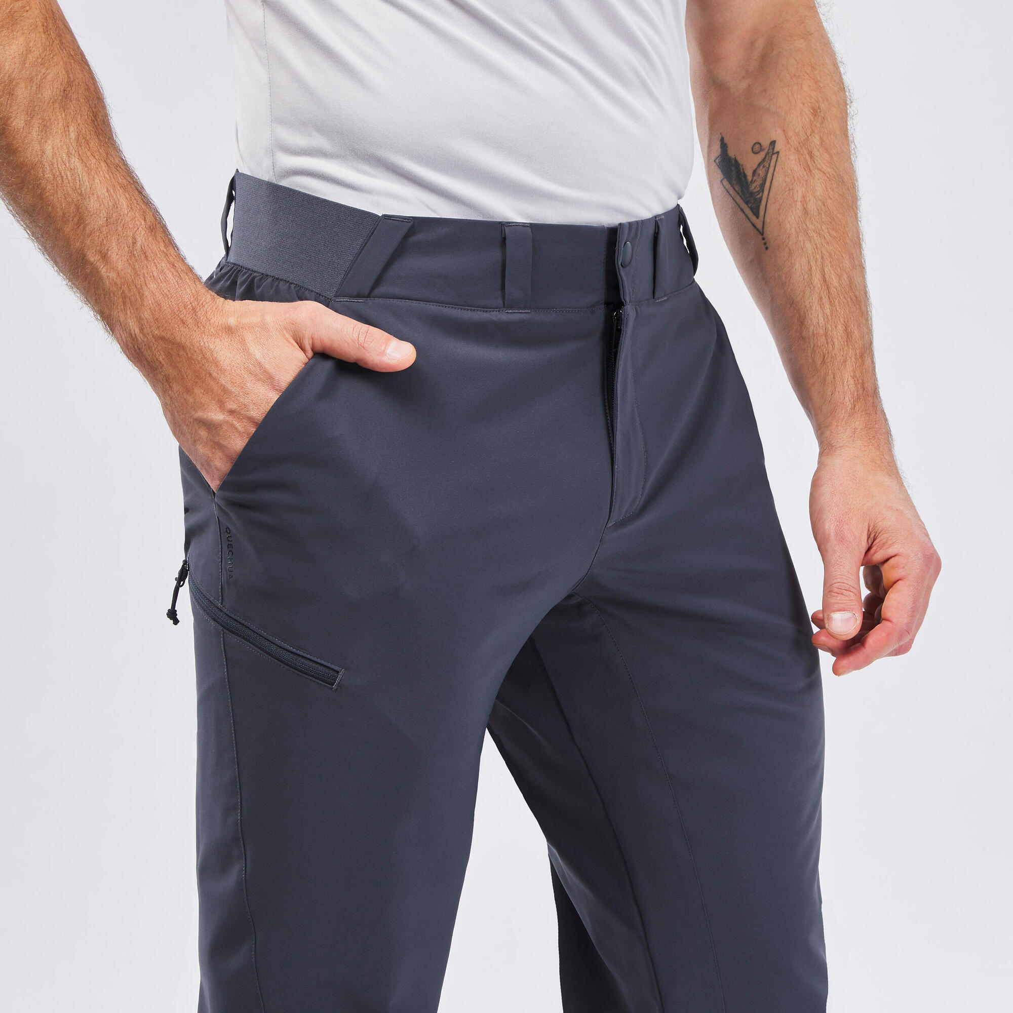 Quechua Men's MH100 Hiking Pants - Lightweight Quick-Dry Outdoor Trekking Trousers for Camping & Mountain Climbing