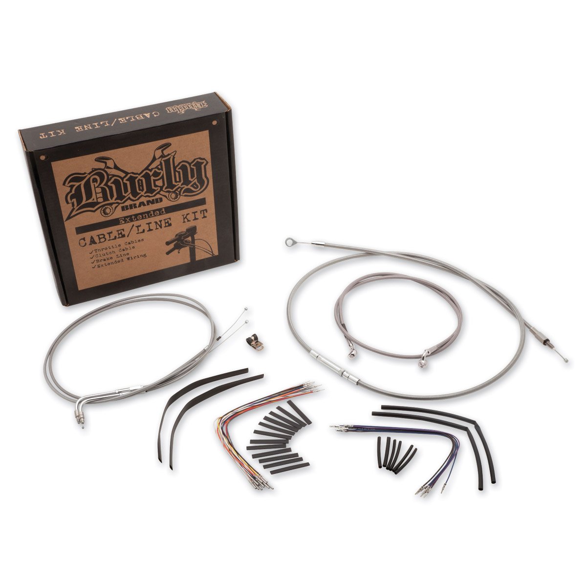 Burly Brand Control Cable Kit B30-1051 - Premium Motorcycle Clutch & Throttle Cables for Harley Davidson, Honda, Yamaha - Durable Replacement Parts for Smooth Riding Experience
