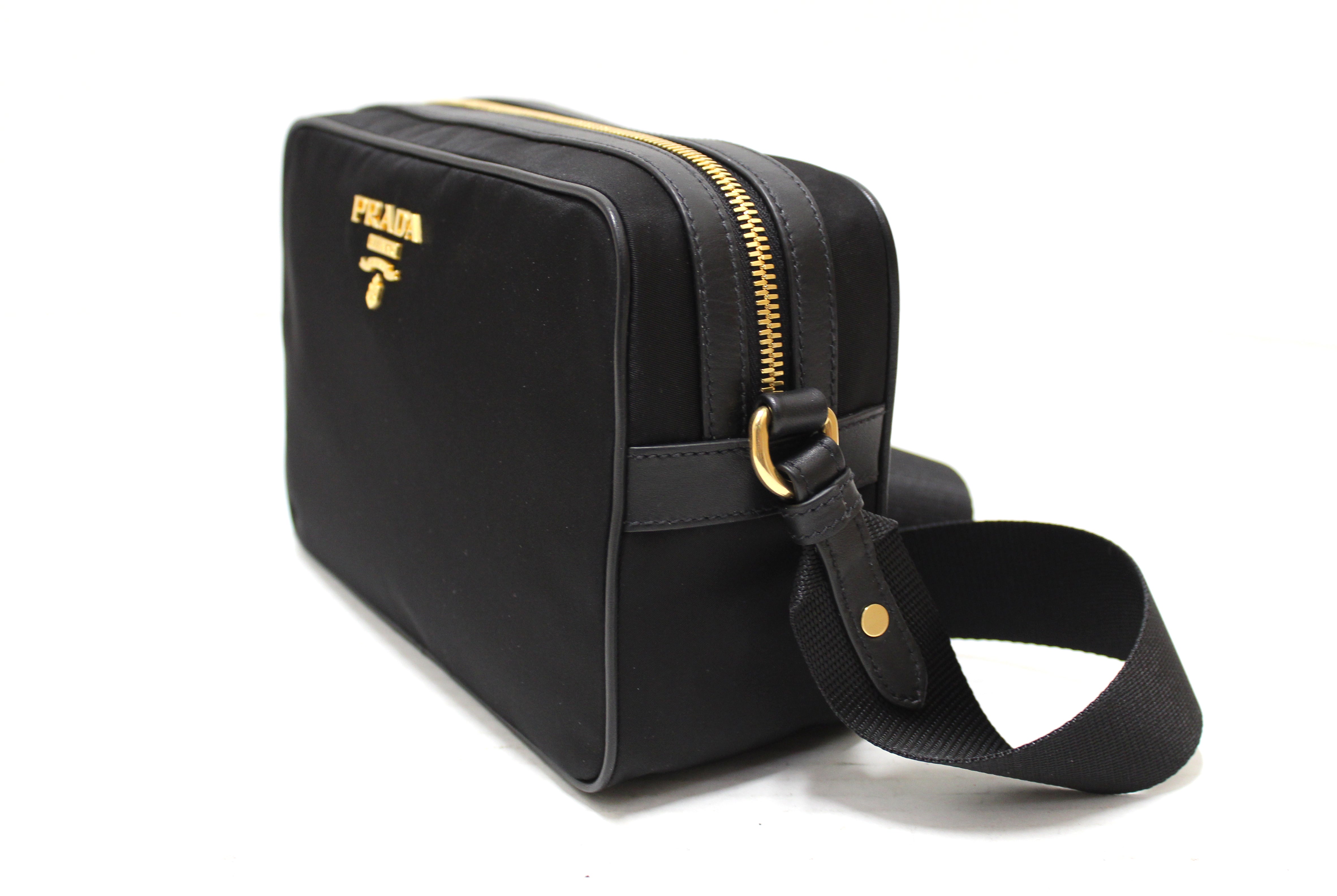 Authentic Prada Black Tessuto Nylon Messenger Bag 1BH089 - Luxury Crossbody Shoulder Bag for Women, Perfect for Work, Travel & Everyday Use
