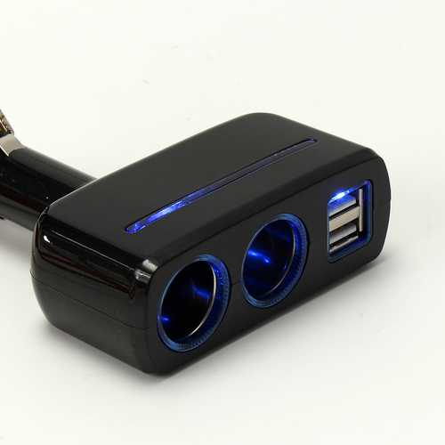 Dual USB Car Charger 3.1A Fast Charging with LED Light - 12V Cigarette Lighter Socket Adapter for iPhone 15/14/13, Samsung S23/S22, Xiaomi - Perfect for Road Trips & Daily Commute