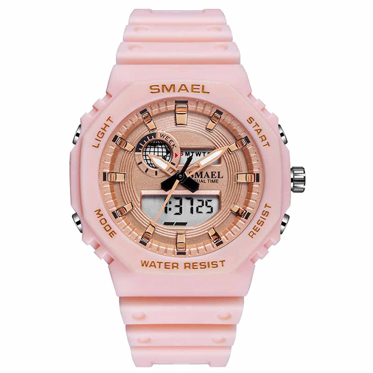 Women's Digital Sports Watch - Waterproof Fashion Watch for Women with Pink Strap - Perfect for Running, Swimming & Outdoor Activities