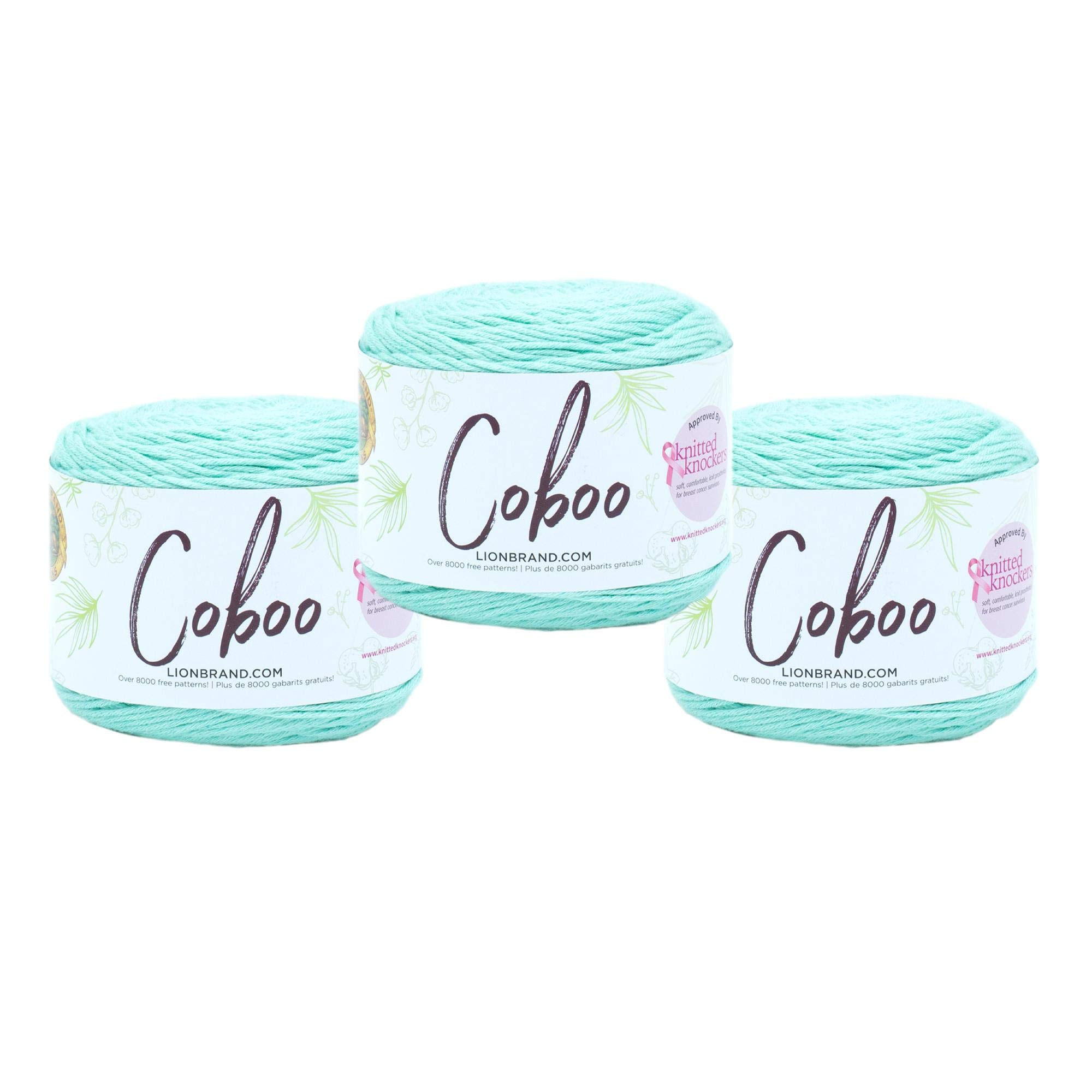 (3 Pack) Lion Brand Coboo Bamboo Cotton Blend Yarn - Soft & Breathable for Knitting & Crocheting - Perfect for Baby Clothes, Summer Scarves & Lightweight Blankets