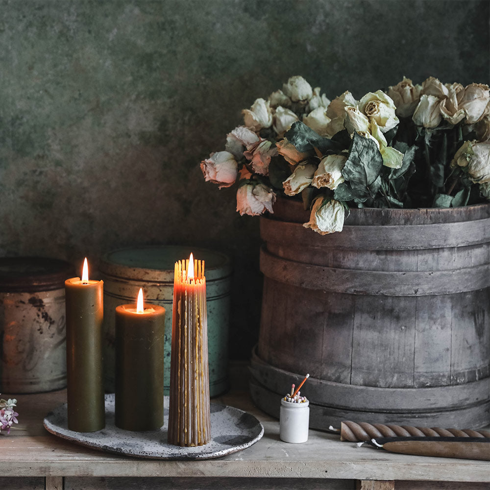 Natural Beeswax Pillar Candles - Handmade Pure Beeswax Candles for Home Decor, Wedding, Aromatherapy & Relaxation | Eco-Friendly & Long-Lasting | Perfect for Romantic Dinners, Spa Nights & Meditation