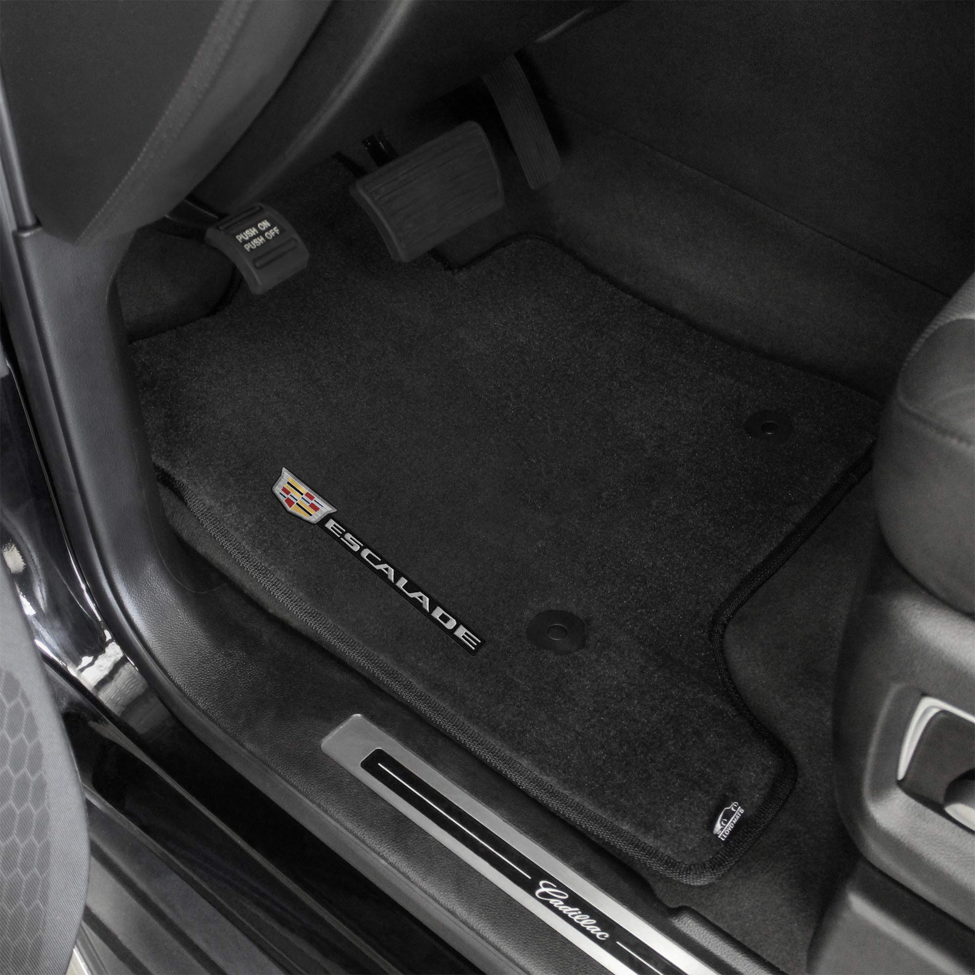 Premium Custom-Fit Carpet Floor Mats for Cadillac Escalade ESV 2015-2020 - Luxury Car Floor Liners with Sideways Logo (2-Piece Set, Charcoal) | Perfect for Daily Commuting, Road Trips & Vehicle Protection