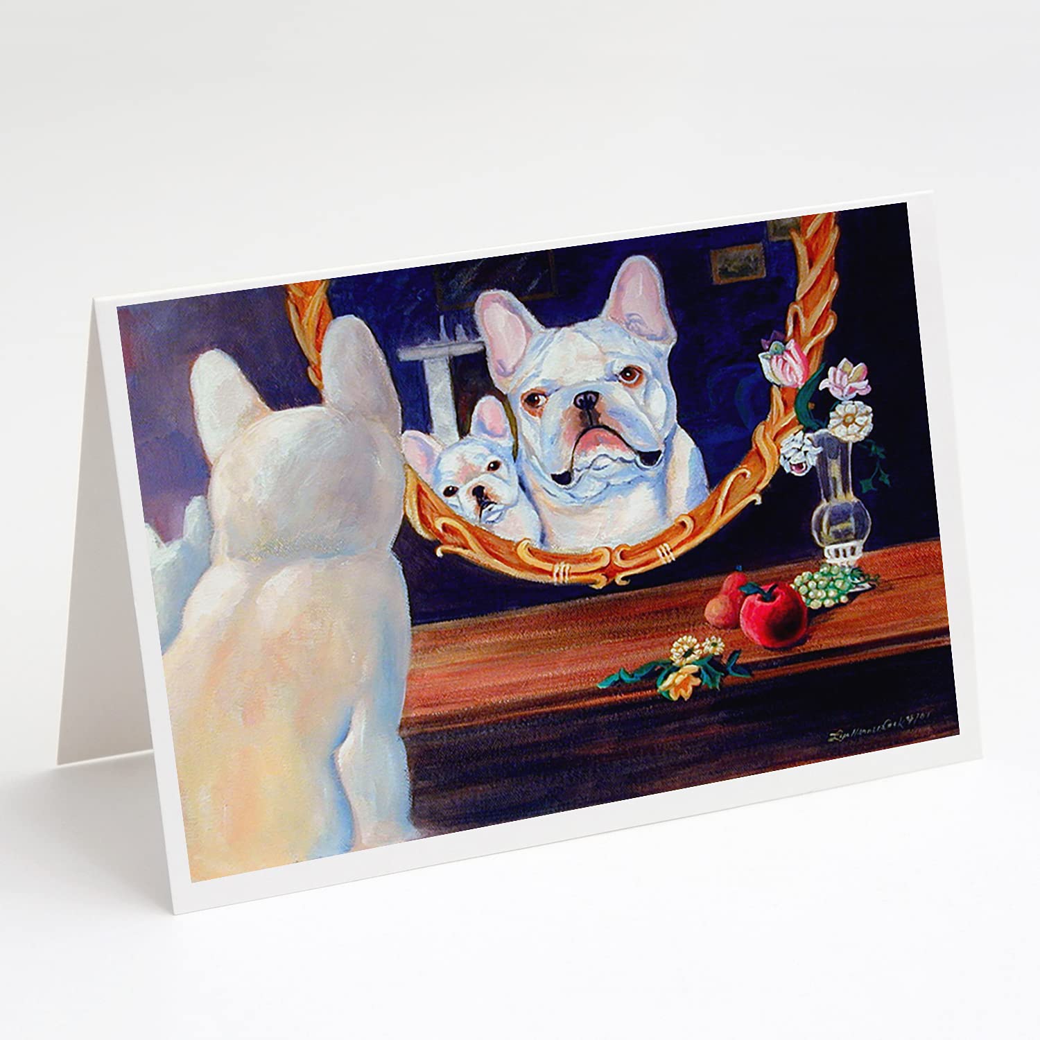 Caroline's Treasures 7514GCA7P French Bulldog Blank Greeting Cards - Pack of 8 A7 Size (5x7) Note Cards with Envelopes | Whimsical Dog Lover Stationery for Birthdays, Thank You Notes & Special Occasions