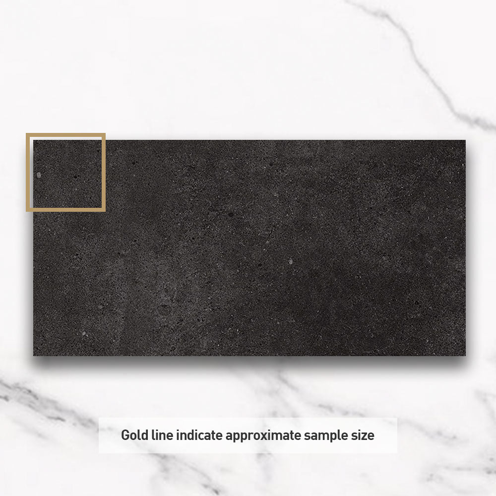 Premium Prague Graphite 300x400mm Glossy Wall Tile - Concrete Look Porcelain Tile for Modern Bathroom & Kitchen Backsplash | Waterproof & Easy to Clean