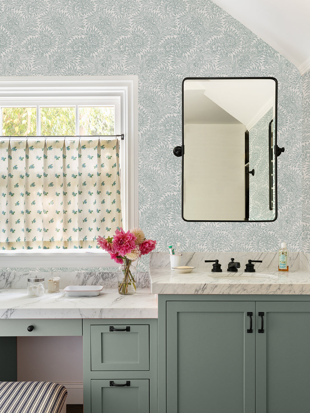 Nathan Turner 'Herald' Seafoam Wallpaper - Premium Peel & Stick Removable Wallpaper for Living Room, Bedroom, Nursery Decor