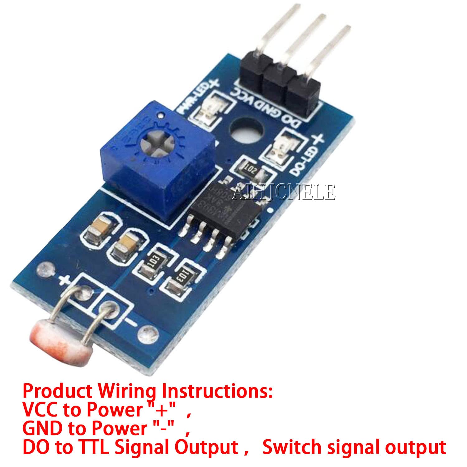 6pcs Digital Light Intensity Sensor Module - 3 Pin Photo Resistor Photoresistor Board with DO Output for Arduino - Light Detection Switch, Photosensitive Sensor for DIY Projects, Robotics, and Smart Home Automation