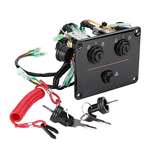 Dual Engine Key Switch Panel Assembly for Yamaha Outboard Motors 6K1-82570-08-00 - Perfect for Marine Boat Engine Control & Ignition System Replacement