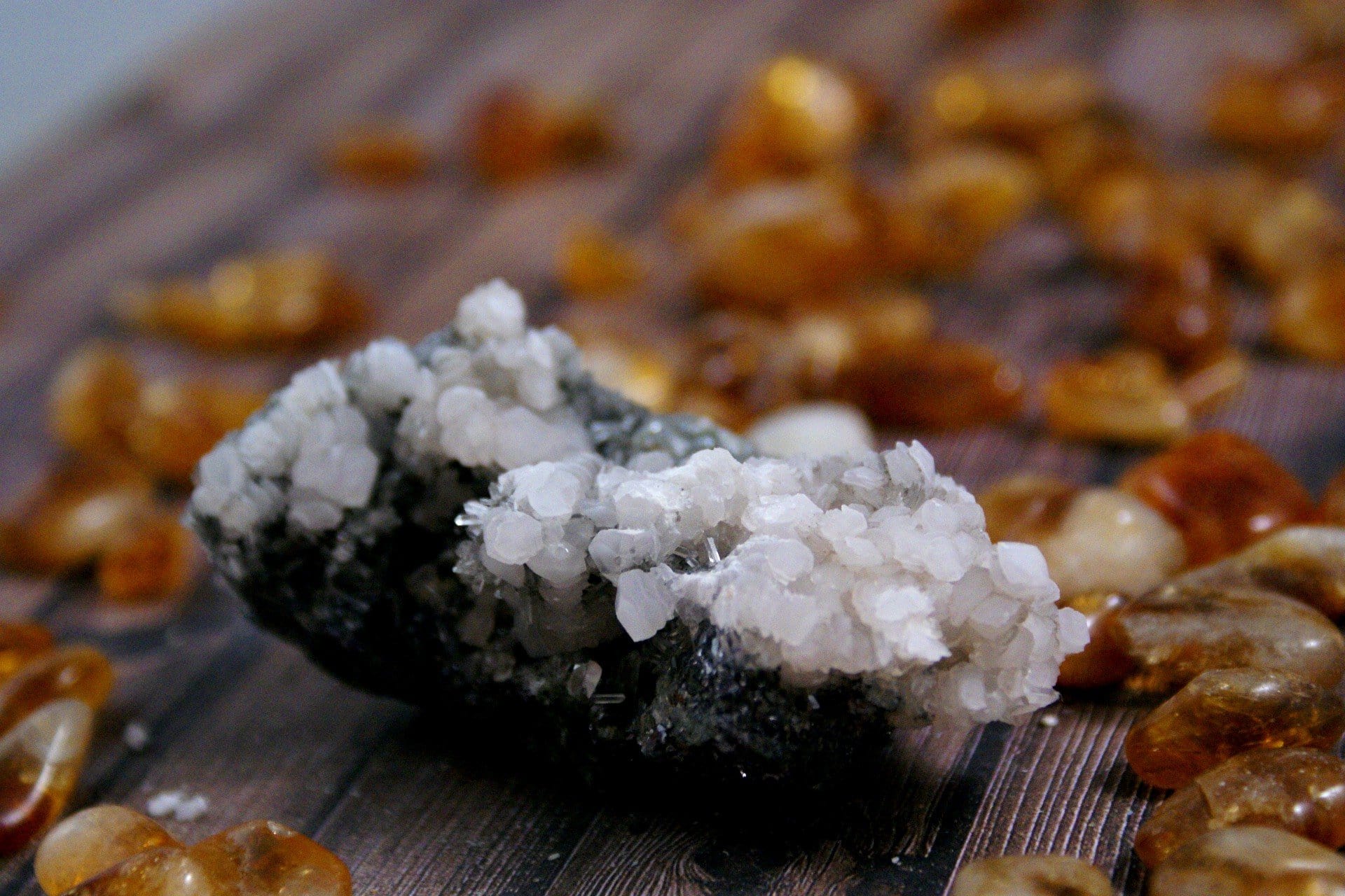 Natural Bulgarian Calcite and Galena Crystal Specimens - Healing Stones for Meditation, Energy Work & Home Decor