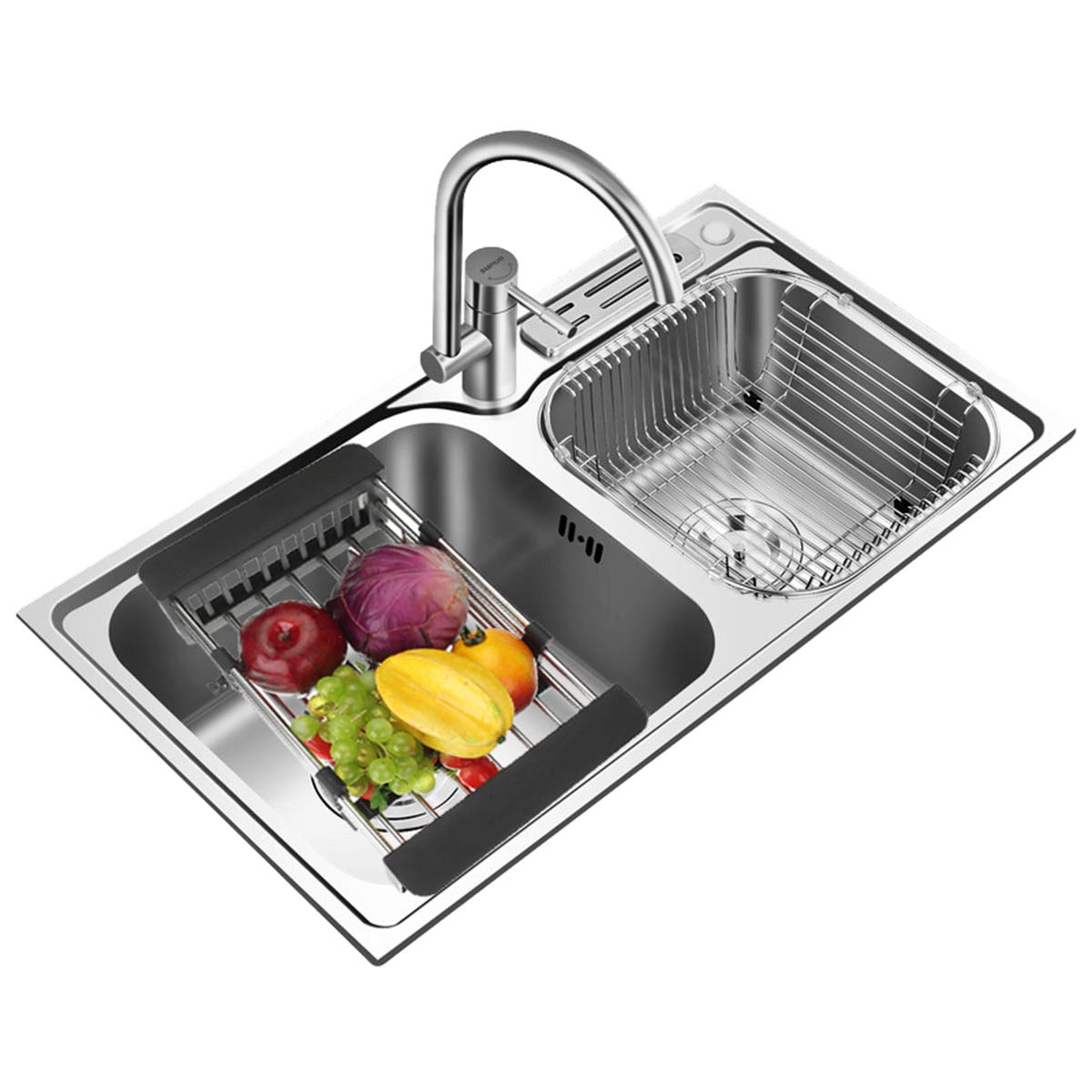 Foldable Dish Drainer Rack with Drip Tray - Space Saving Kitchen Sink Organizer for Plates, Bowls & Utensils - Perfect for Small Kitchens, Apartments & RV Living