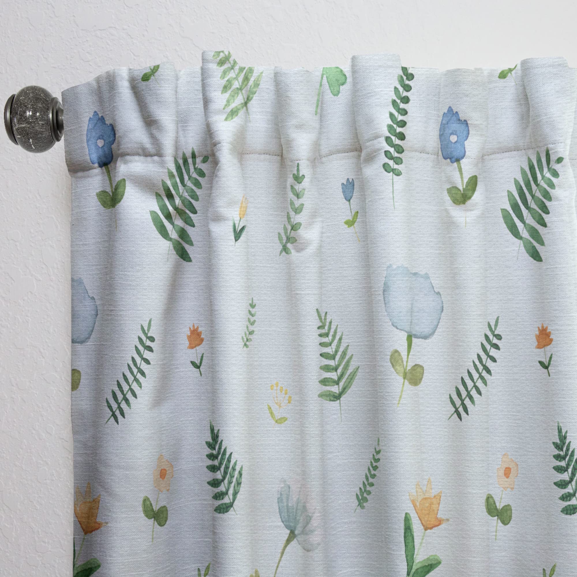 Retro Floral Pattern IX Thermal Insulated Curtains - 52x84 Inch Single Panel for Bedroom & Living Room - Blackout Drapes for Home Decor, Privacy & Energy Efficiency