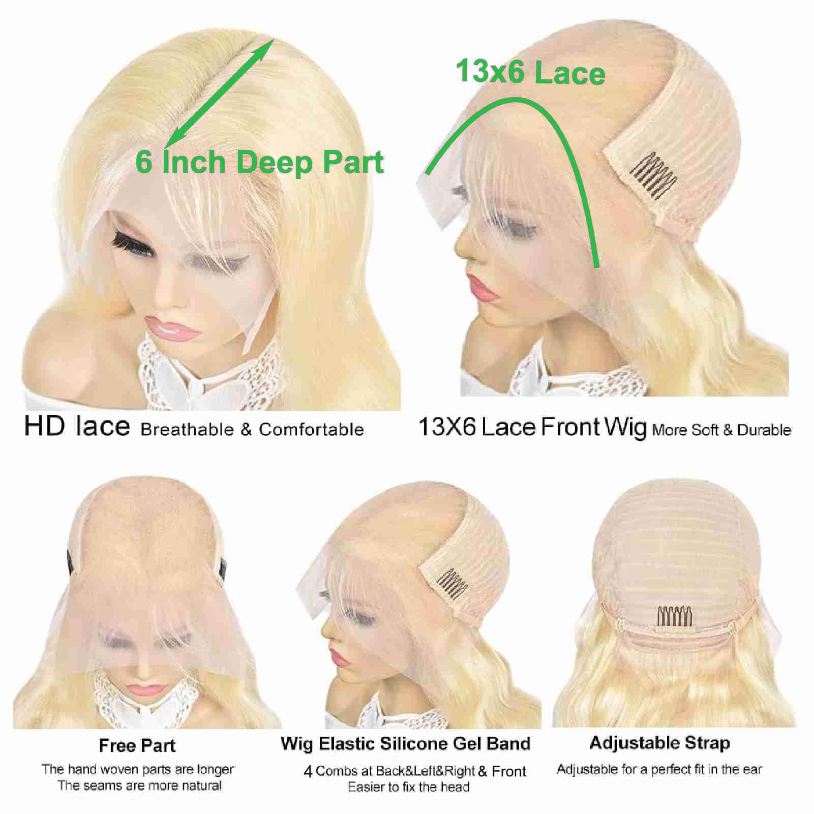 30 Inch 613 Blonde 13x6 Lace Front Wig - Brazilian Human Hair with HD Transparent Lace, Pre-Plucked, Glueless Straight Wig for Women | Perfect Gift for Mom, Daily Wear & Special Occasions