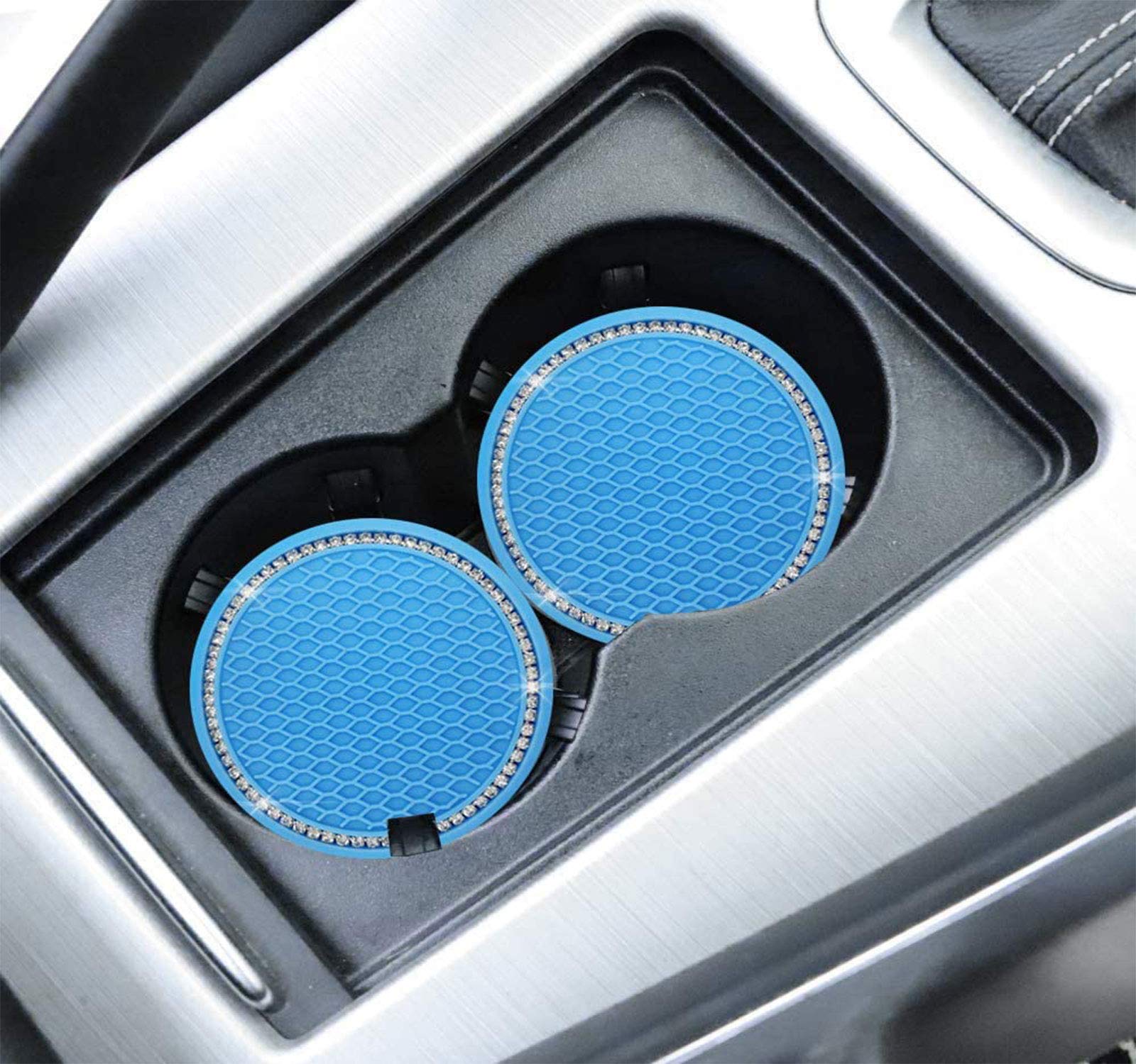 2pcs Silicone Non-Slip Car Coasters - 2.75