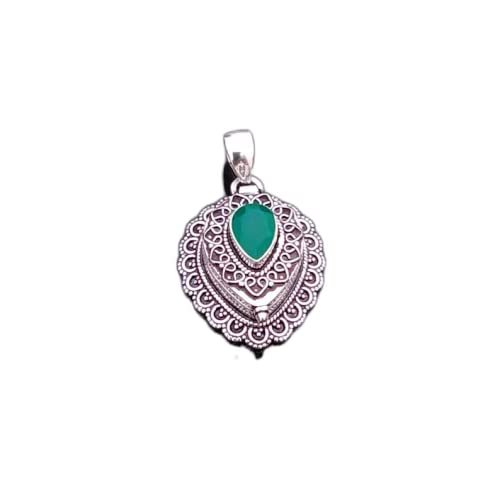 Green Onyx Prayer Box Pendant Necklace - Boho Vintage Retro Pill Box Jewelry for Women - Perfect for Spiritual Protection, Boho Fashion & Unique Gift Giving