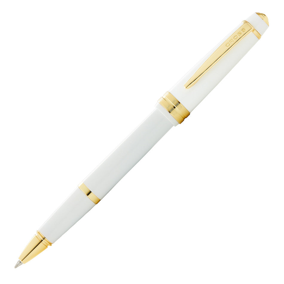 Cross Bailey Light Rollerball Pen - White & Gold Luxury Writing Instrument for Office, School & Gift Giving
