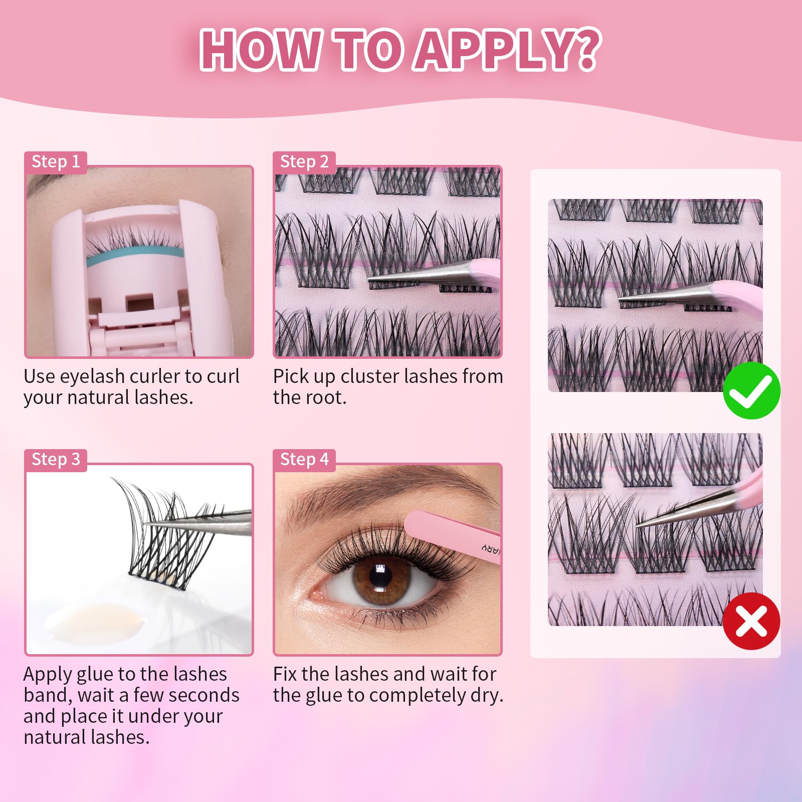 100PCS Wispy Fluffy D Curl Cluster Lashes - Super Thin Band, Natural Volume, Reusable DIY Eyelash Extensions (10-16mm Mix) - Perfect for Home Use, Parties, Weddings & Special Occasions
