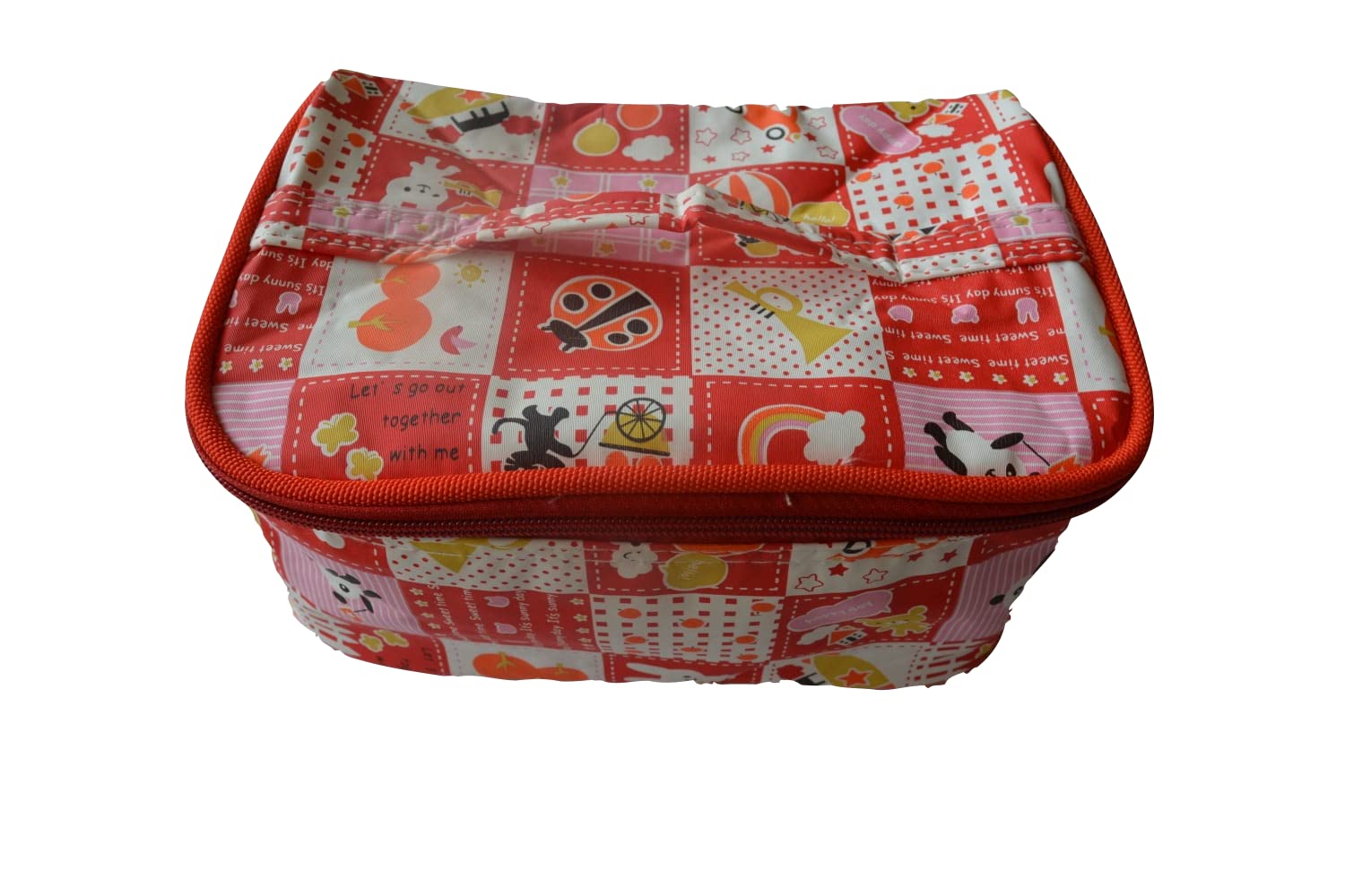 Portable Travel Toiletry Bag for Women - Cosmetic Organizer with Zipper (Red) - Perfect for Makeup & Travel Essentials