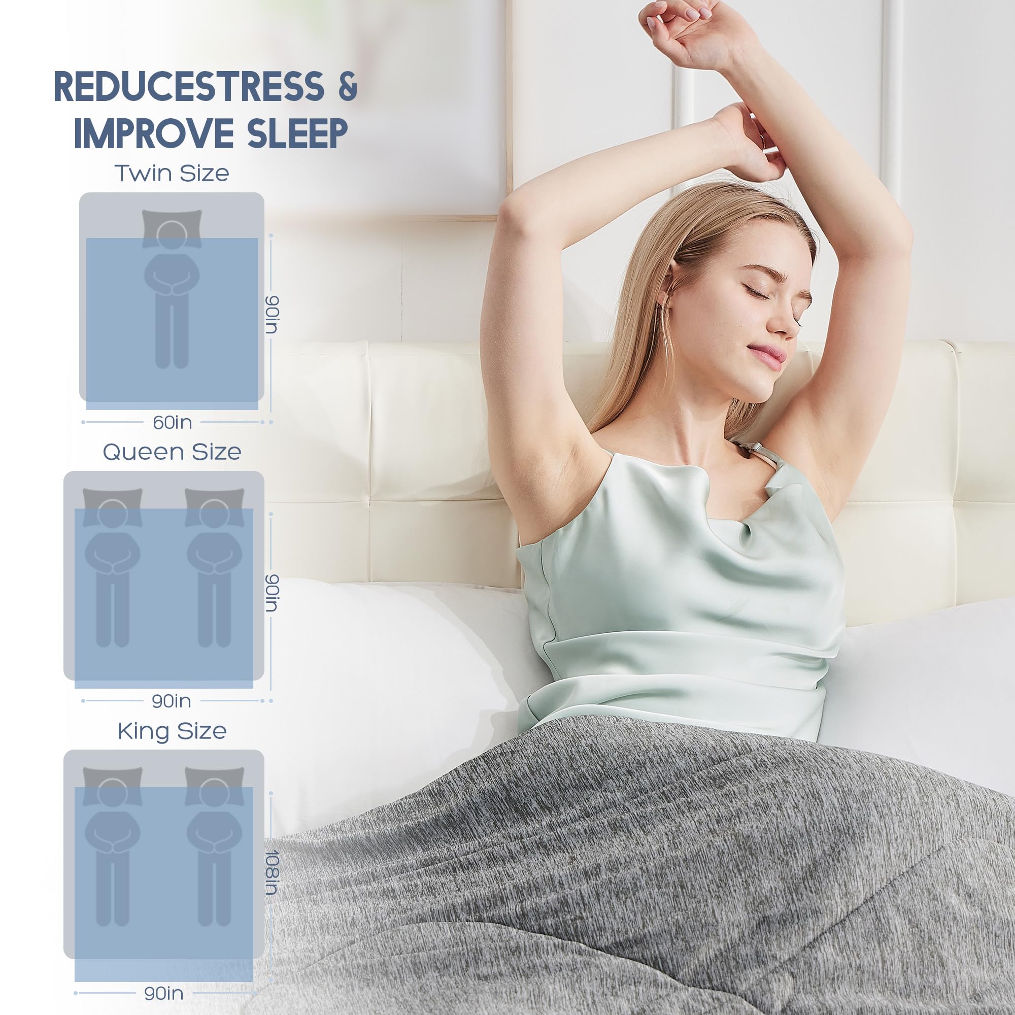 Queen Size Cooling Comforter - Q-Max 0.55 Cooling Fiber Blanket for Hot Sleepers | Soft, Breathable & Lightweight Summer Bedding (90