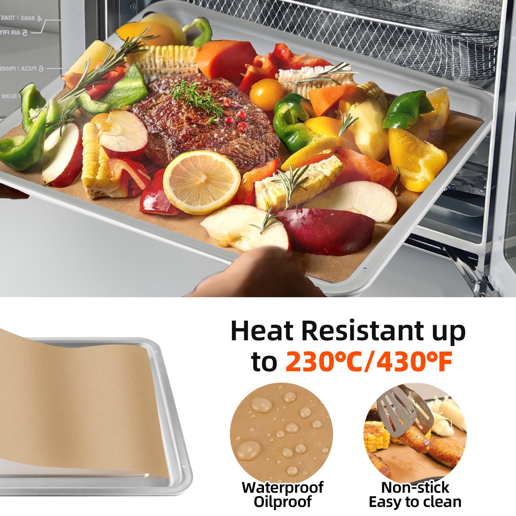Emeril Lagasse 26 Qt Air Fryer Accessories Set - Non-Stick Baking Pans, Air Fryer Basket, Parchment Paper & Teflon Mats for Extra Large Air Fryer Oven | Perfect for Healthy Cooking, Meal Prep & Family Gatherings