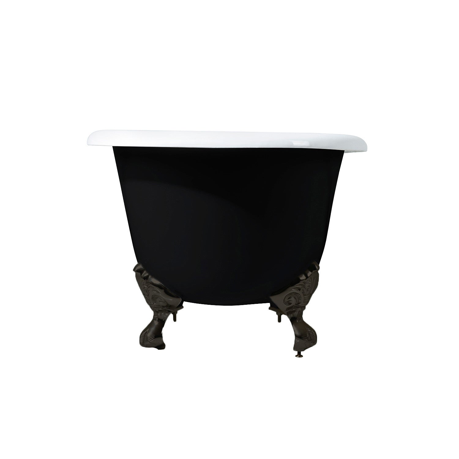 Aqua Eden 66 Inch Clawfoot Bathtub - Cast Iron Oval Double Ended Freestanding Tub (No Faucet Drillings) in Black/White/Oil Rubbed Bronze - Perfect for Vintage Bathroom & Luxury Spa Retreats