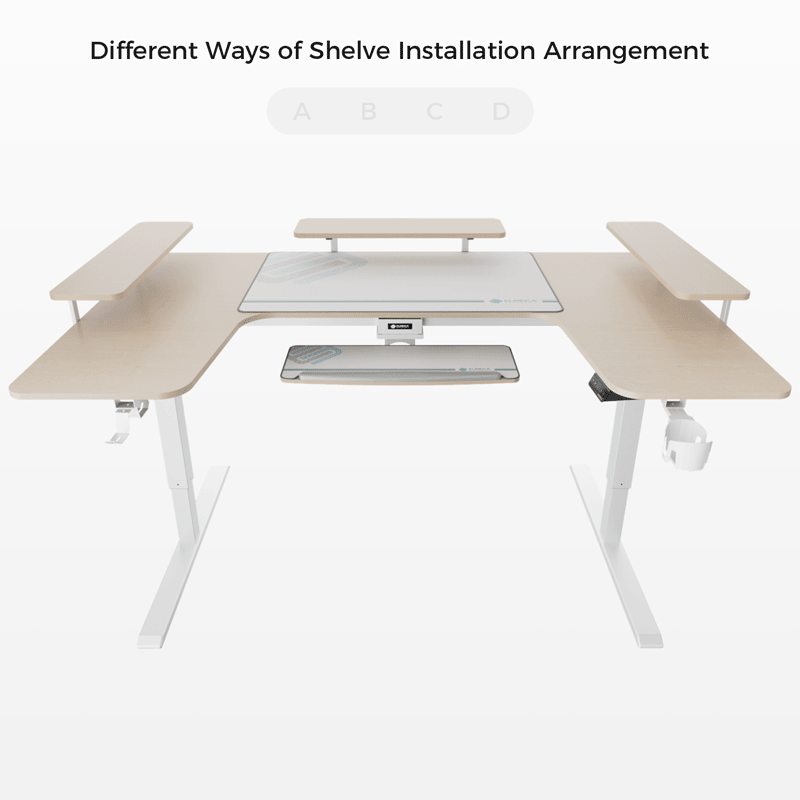 Ergonomic U-Shaped Standing Desk with Accessories Set (74x23 Inches) - Perfect for Home Office, Gaming & Workspace Setup