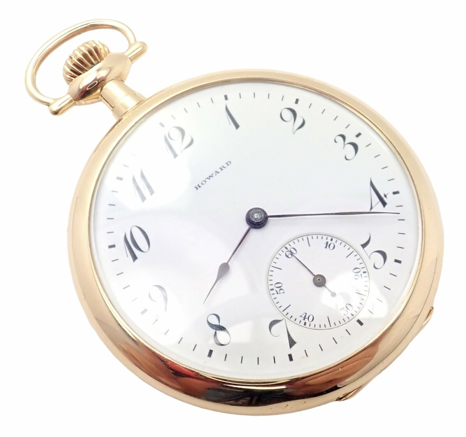 Vintage Howard 14k Yellow Gold 46mm 17 Jewel Pocket Watch c.1920 - Antique Collector's Timepiece for Special Occasions & Historical Reenactments