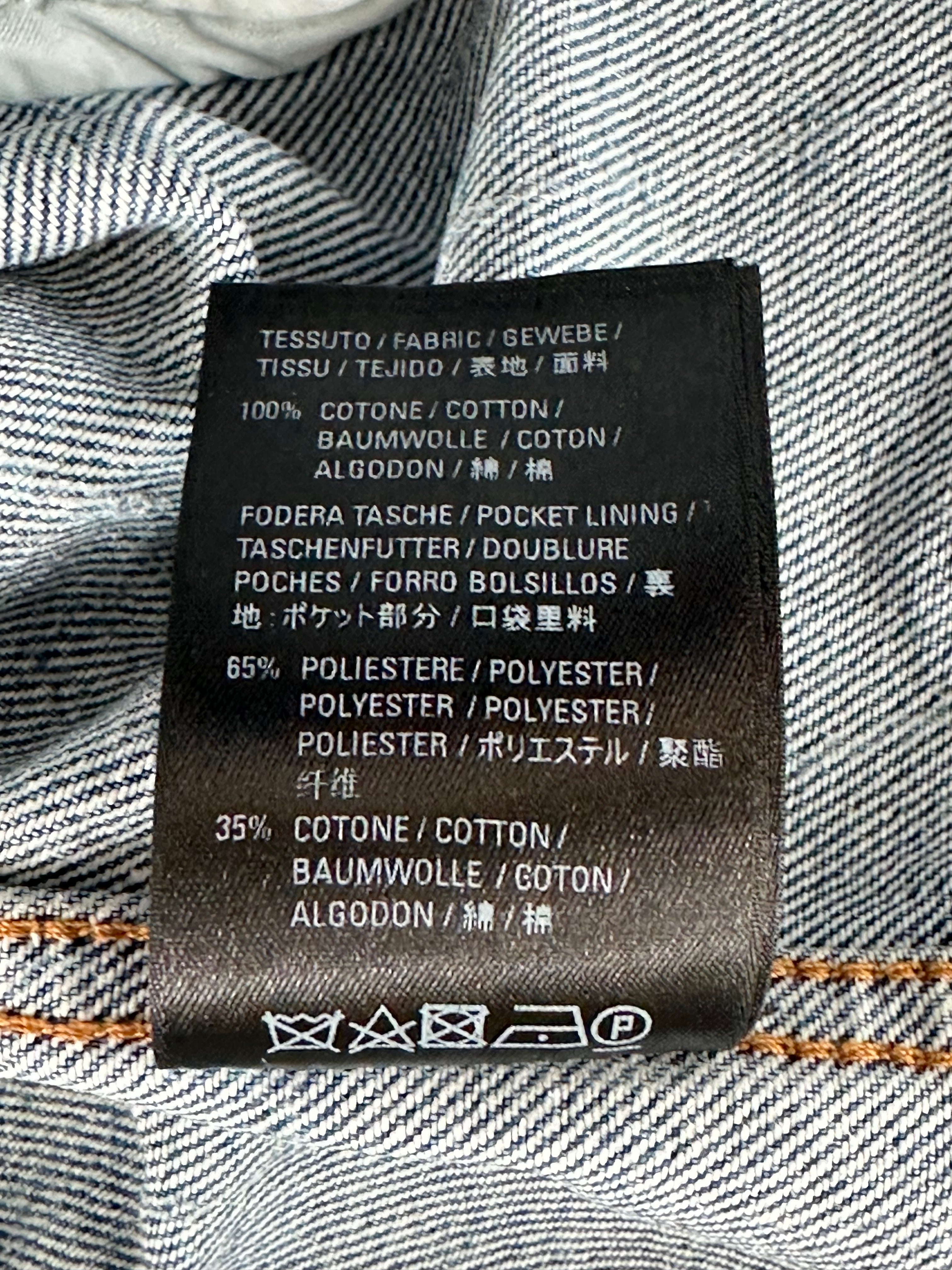 Balenciaga Blue & White All Over Print Denim Jacket for Men & Women | Stylish Vintage Distressed Denim Coat | Perfect for Streetwear, Casual Outfits & Fashion Events