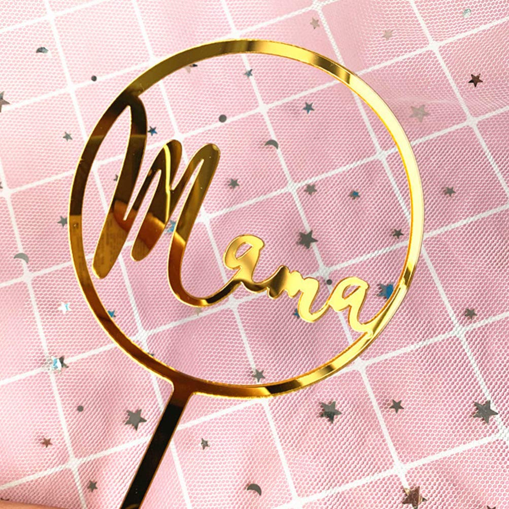 5pcs Acrylic Cake Toppers for Mom - Elegant Letter A Cake Decorations with Bling for Birthday Parties, Baby Showers & Wedding Desserts - Perfect for Mother's Day, Anniversary & Romantic Celebrations