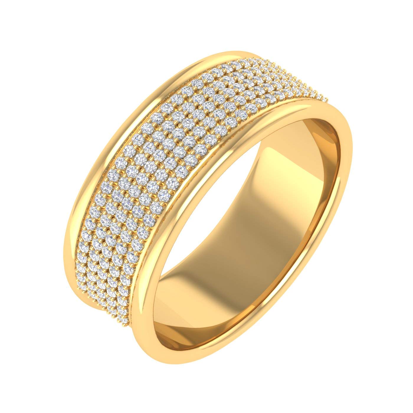 0.30 Carat Round Diamond Wedding Band Ring in 10K Gold (I1-I2 Clarity) - Elegant Bridal Jewelry for Engagement, Anniversary & Special Occasions