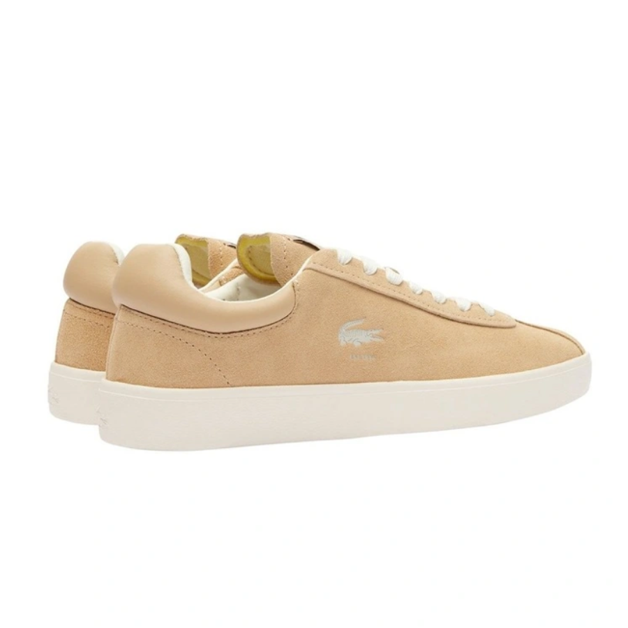 Lacoste Baseshot 124 Men's Casual Sneakers - Light Brown & Off White Colorway | Comfortable Walking Shoes for Everyday Wear, Gym & Outdoor Activities