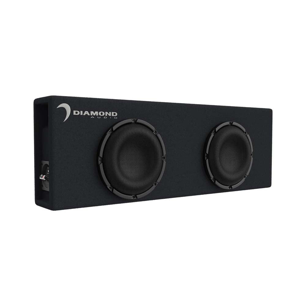 Diamond Audio DESMB10DA 10-Inch 1600W Peak Power 2-Ohm Slot Vented Active Subwoofer Enclosure - Perfect for Car Audio Systems & Bass Enhancement