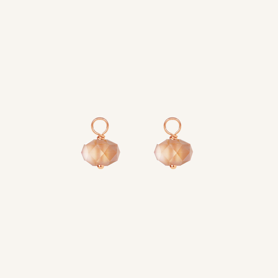 Opulent Orange Moonstone Hoop Earrings - Set of 2 Healing Gemstone Jewelry for Hope & Positive Energy | Perfect for Meditation, Yoga & Spiritual Gifts