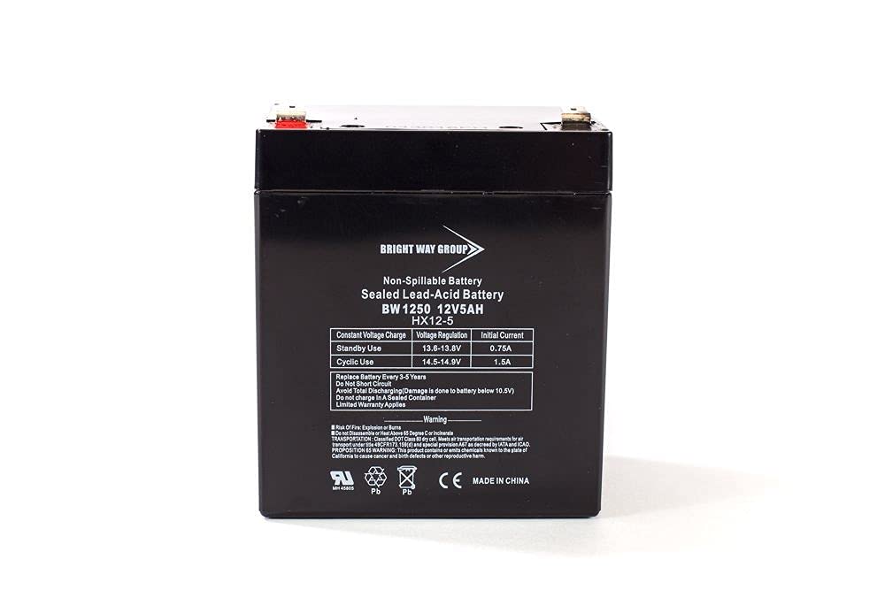 Bright Way 12V 5AH SLA Replacement Battery for Razor PowerRider 360 Electric Tricycle - Long-Lasting Power for Kids Ride-On Toys, Mobility Scooters & Outdoor Power Equipment