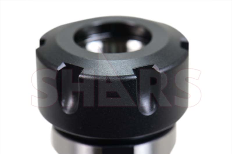 Shars ER25 Coolant Through Straight Shank Extension Tool Holder with O-Ring Seal - 42mm Slotted Nut, 3.82